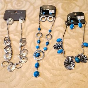 3x Necklace and Earrings Sets (NWT)